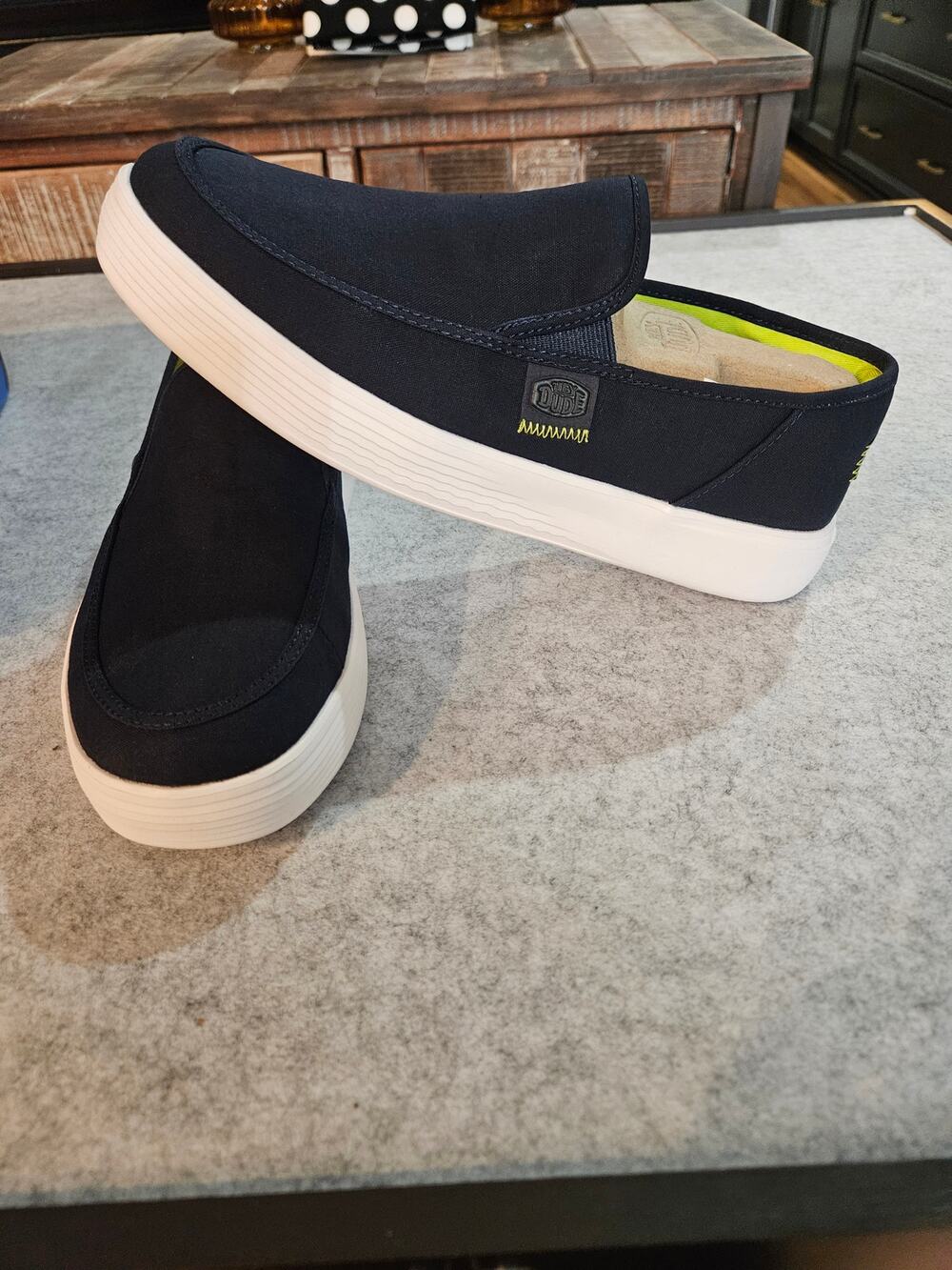 Hey Dude Sunapee Sport Mesh Navy Slip On Mens Size 9
